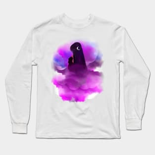 Dreaming girl in the purple sky Long Sleeve T-Shirt